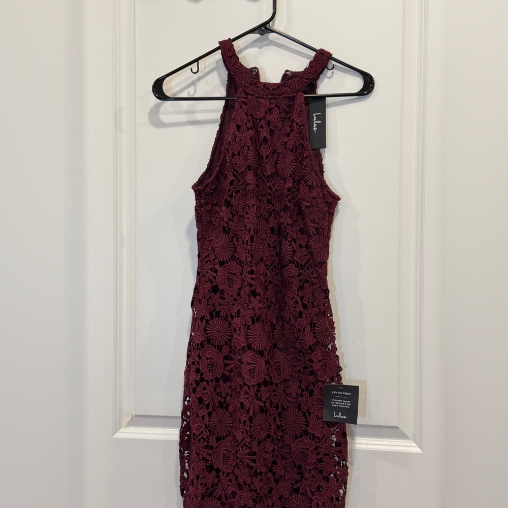 Lulu's Red Halter Bodycon Mini Dress - Picture 2 of 13